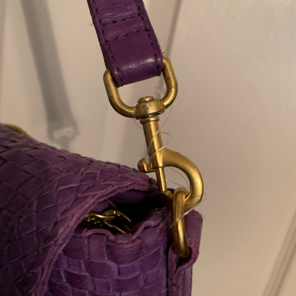 American Leather Co Purple Woven Shoulder/ crossbody Bag 🌺 - Picture 13 of 14
